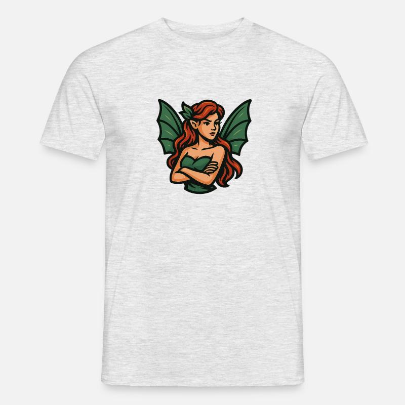 Drachen Fee - Männer T-Shirt - Grau meliert