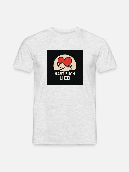 Das Herz am richtigen Fleck - Männer T-Shirt - Grau meliert