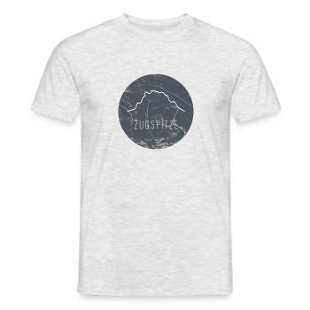 Zugspitze Kontur auf Holzplatte - Männer T-Shirt - Grau meliert - Vorne - AI Model Male 178 dark (178cm)