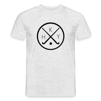 Feldhockey Logo - Männer T-Shirt - Grau meliert - Vorne - AI Model Male 178 dark (178cm)