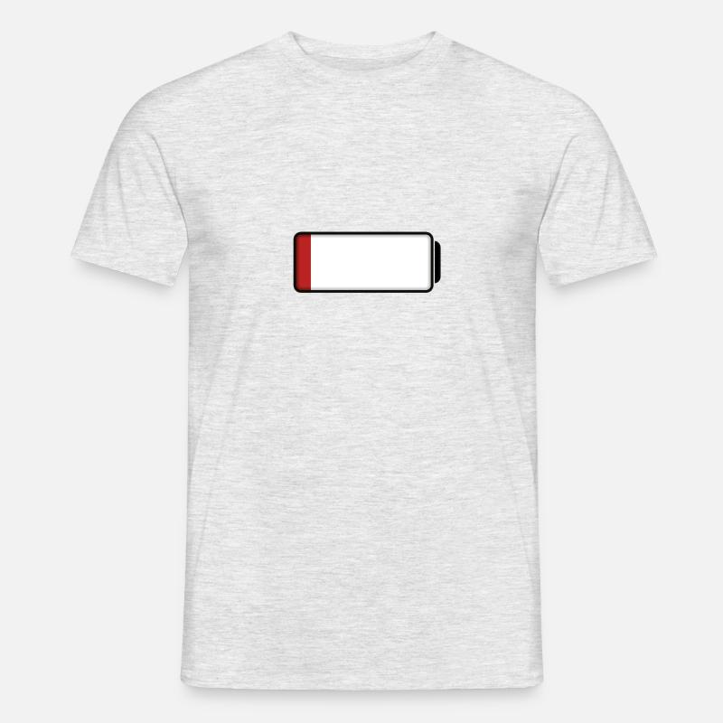 Battery (low / empty - 10%) - Männer T-Shirt - Grau meliert