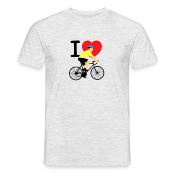 ILOVEBIKE - Men's T-Shirt - heather grey - Front - AI Model Male 178 dark (178cm)
