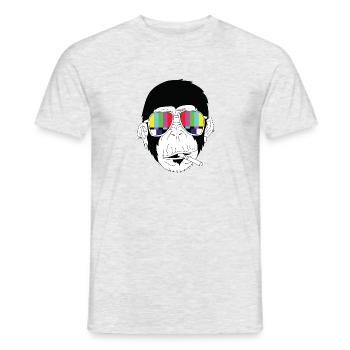 Affe - Gorilla - Zigarette - Sonnenbrille - Männer T-Shirt - Grau meliert - Vorne - AI Model Male 178 dark (178cm)