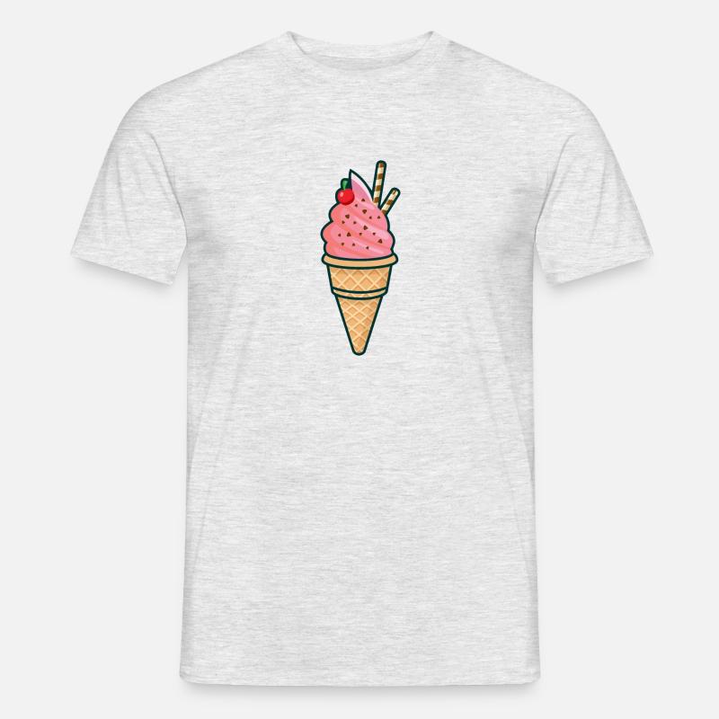 Eiscreme, Eis, Sommer, Sonne - Männer T-Shirt - Grau meliert