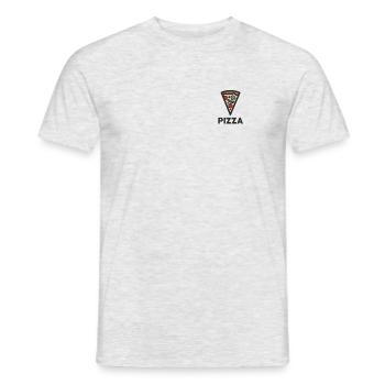 Pizza Logo - Männer T-Shirt - Grau meliert - Vorne - AI Model Male 178 dark (178cm)