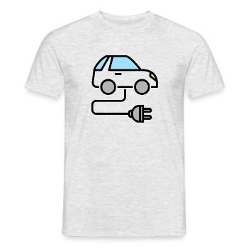 voiture électrique - T-shirt homme - gris chiné - Devant - AI Model Male 178 dark (178cm)