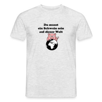 Tu dois être un cochon - T-shirt homme - gris chiné - Devant - AI Model Male 178 dark (178cm)