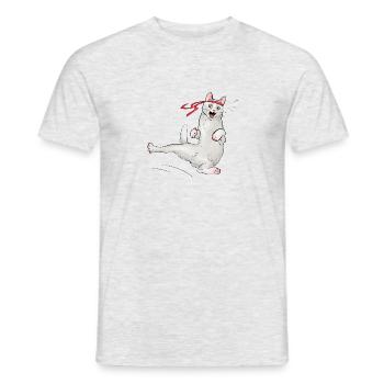 Cat at karate - Men's T-Shirt - heather grey - Front - AI Model Male 178 dark (178cm)