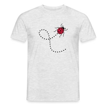 line dashed path path ladybug small sues - Men's T-Shirt - heather grey - Front - AI Model Male 178 dark (178cm)