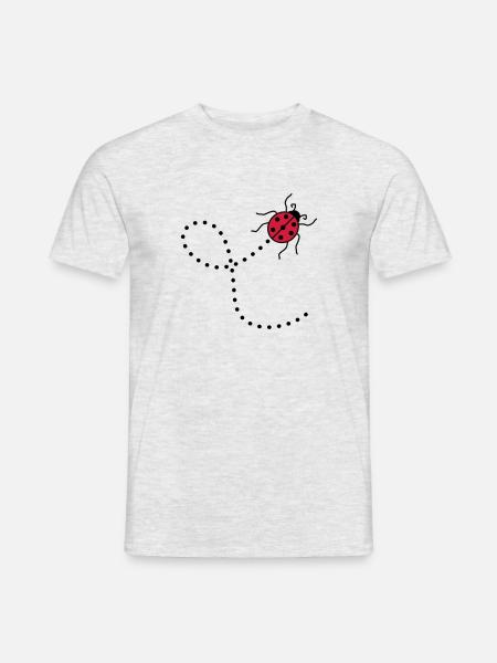 ligne pointillé chemin chemin coccinelle petits sues - T-shirt homme - gris chiné