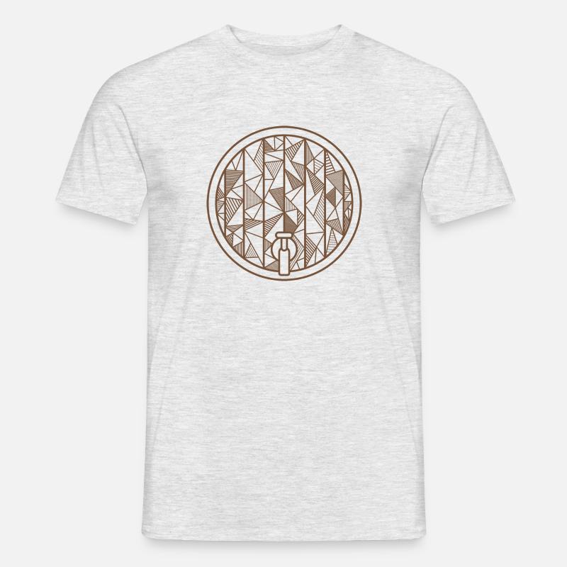 Bierfass geometrisch Geschenk Bier - Männer T-Shirt - Grau meliert
