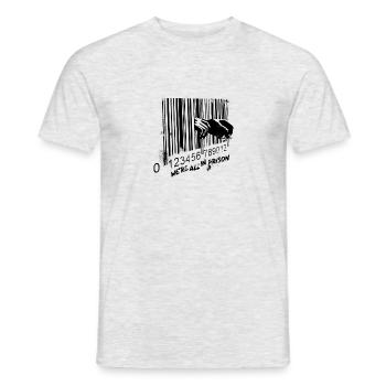 We are all in Prison Graffiti - Barcode Graffiti - Männer T-Shirt - Grau meliert - Vorne - AI Model Male 178 dark (178cm)