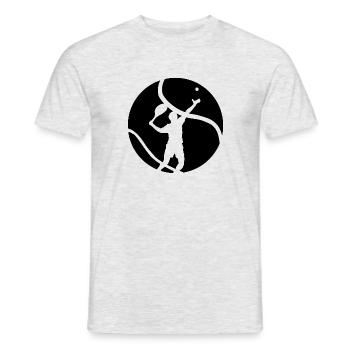 Tennis serve men - Men's T-Shirt - heather grey - Front - AI Model Male 178 dark (178cm)