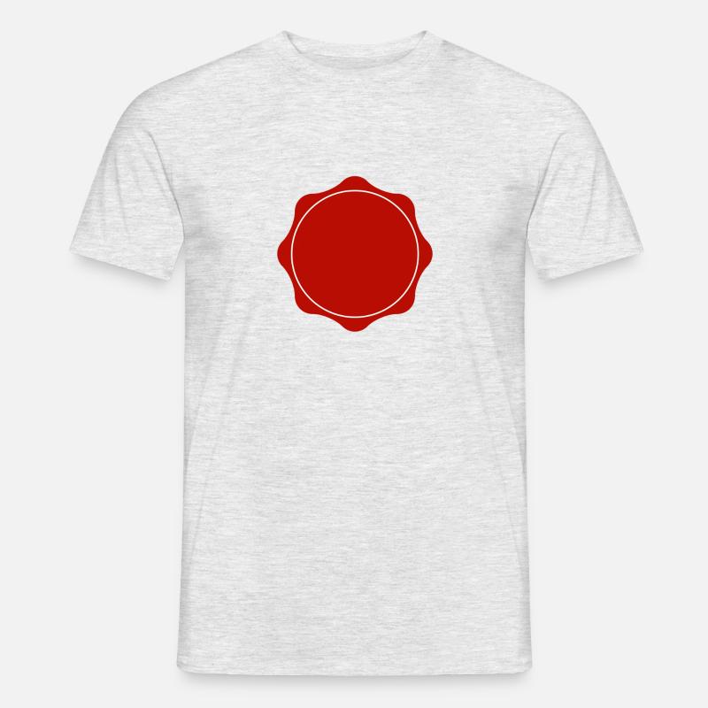 Rotes Abzeichen - Männer T-Shirt - Grau meliert