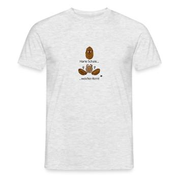 Nussfun! Schale/Kern Ideen - Männer T-Shirt - Grau meliert - Vorne - AI Model Male 178 dark (178cm)
