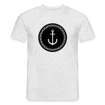 Ancre avec chaîne, mer, maritime, mer, bateau, voile - T-shirt homme - gris chiné - Devant - AI Model Male 178 dark (178cm)