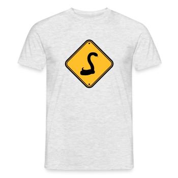 serpent attention prudence mise en garde note signe s - T-shirt homme - gris chiné - Devant - AI Model Male 178 dark (178cm)