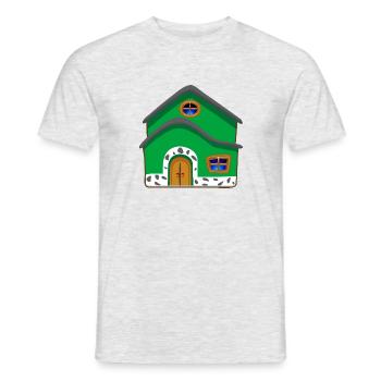 building house homes architektur haus gebaeude84 - Männer T-Shirt - Grau meliert - Vorne - AI Model Male 178 dark (178cm)