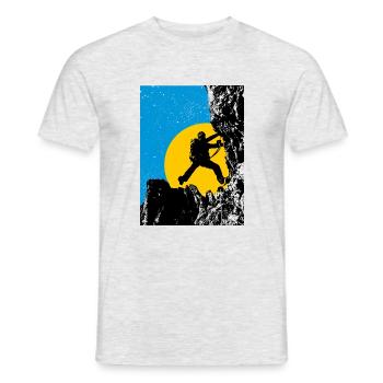 Klettersteig - Männer T-Shirt - Grau meliert - Vorne - AI Model Male 178 dark (178cm)