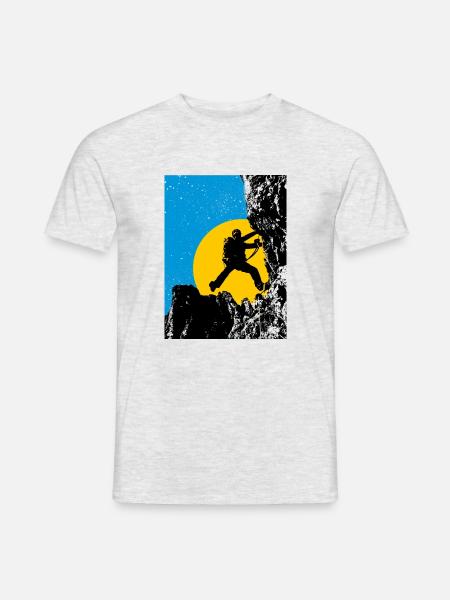 Klettersteig - Männer T-Shirt - Grau meliert