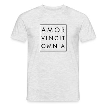 Amor vincit omnia N - Men's T-Shirt - heather grey - Front - AI Model Male 178 dark (178cm)