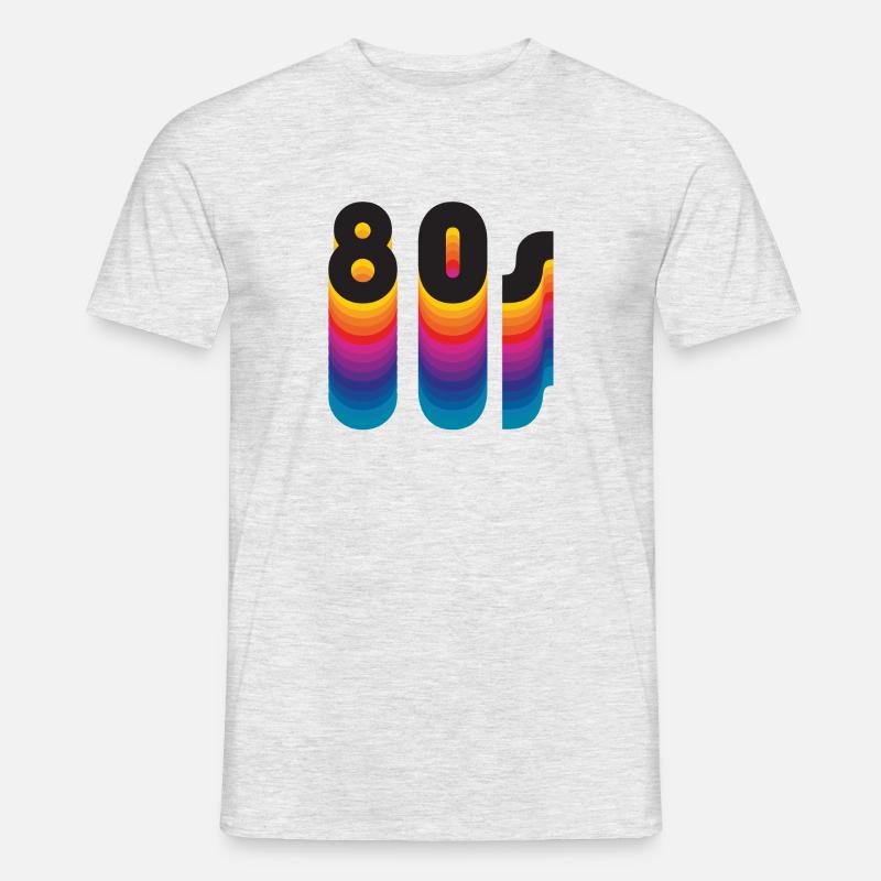 80s queue d'arc-en-ciel - T-shirt homme - gris chiné