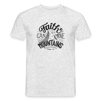 faith can move mountains - Men's T-Shirt - heather grey - Front - AI Model Male 178 dark (178cm)