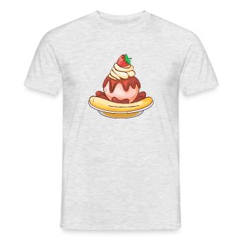 Eis Speiseeis Eiskrem Eiscreme Kugeleis Eisbecher - Männer T-Shirt - Grau meliert - Vorne - AI Model Male 178 dark (178cm)