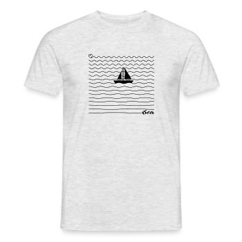 Mer voile vacances - T-shirt homme - gris chiné - Devant - AI Model Male 178 dark (178cm)