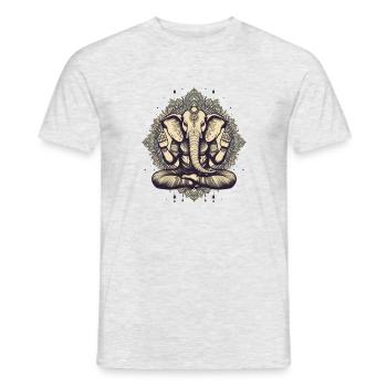 Éléphant de yoga - T-shirt homme - gris chiné - Devant - AI Model Male 178 dark (178cm)