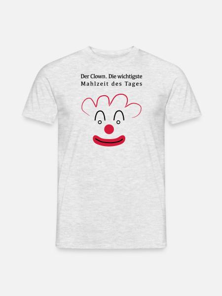 Clown gefrühstückt - Männer T-Shirt - Grau meliert
