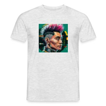 Wang 2077 - Männer T-Shirt - Grau meliert - Vorne - AI Model Male 178 dark (178cm)