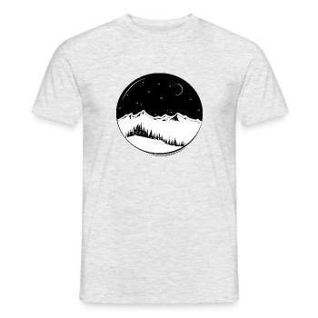 Night stars forest and mountains gift - Men's T-Shirt - heather grey - Front - AI Model Male 178 dark (178cm)