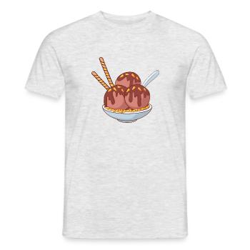 Crème glacée, crème glacée, crème glacée, crème glacée, boule, crème glacée, sundae - T-shirt homme - gris chiné - Devant - AI Model Male 178 dark (178cm)