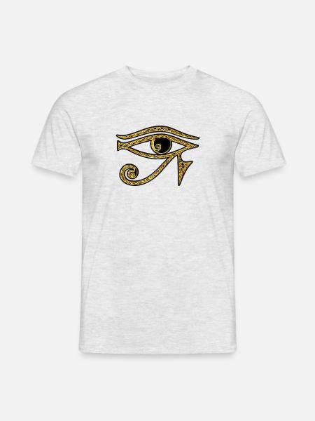 Auge des Horus, Horusauge, Ägypten, Schutzsymbol - Männer T-Shirt - Grau meliert