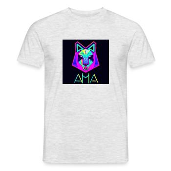 Animal Potrait NEON PopArt - Männer T-Shirt - Grau meliert - Vorne - AI Model Male 178 dark (178cm)