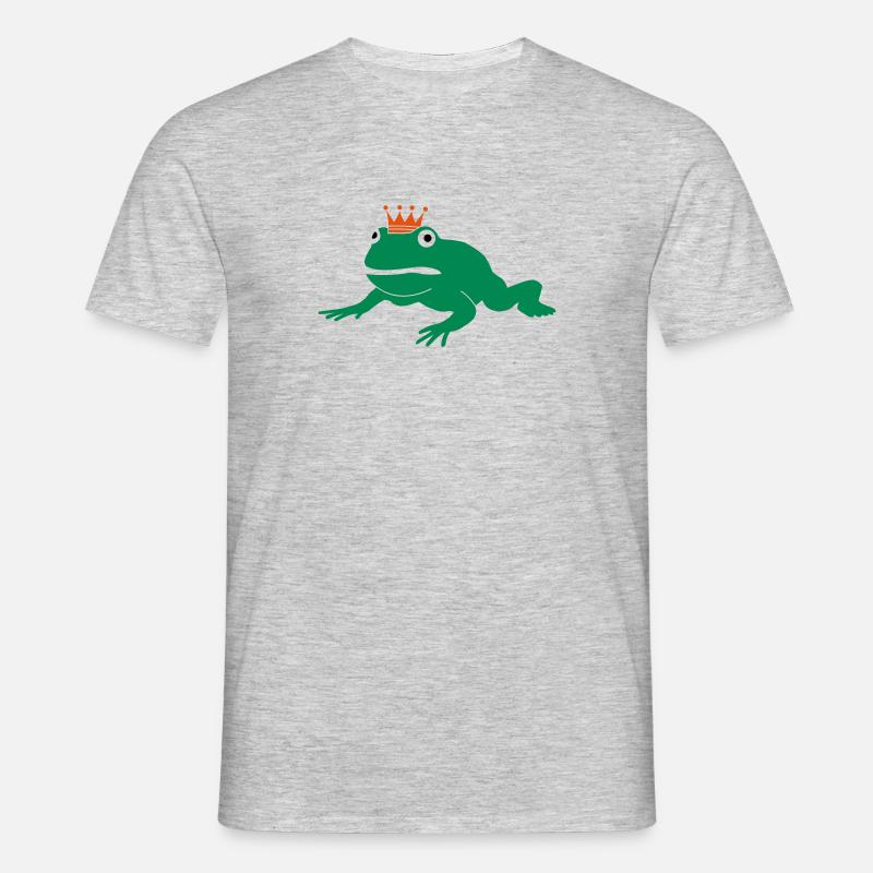 grumpy frog prince - Maglietta da uomo - grigio melange
