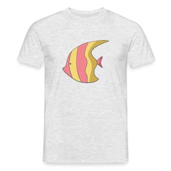 Poisson rayé - T-shirt homme - gris chiné - Devant - AI Model Male 178 dark (178cm)
