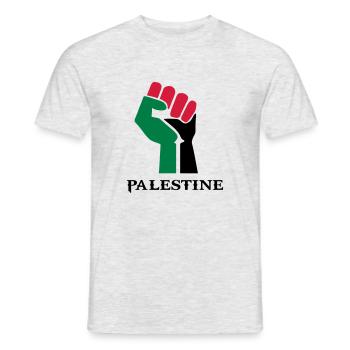 dessin palestinen symbole drapeau palestine - T-shirt homme - gris chiné - Devant - AI Model Male 178 dark (178cm)