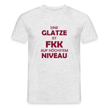 FKK - Eine Glatze ist ... auf höchstem Niveau - Männer T-Shirt - Grau meliert - Vorne - AI Model Male 178 dark (178cm)