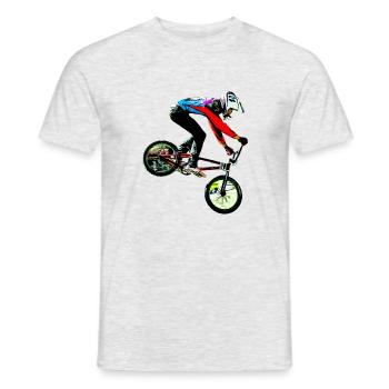 bmx race racing - T-shirt homme - gris chiné - Devant - AI Model Male 178 dark (178cm)