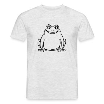 Lustiger Frosch als Vektorgrafik - Männer T-Shirt - Grau meliert - Vorne - AI Model Male 178 dark (178cm)