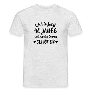 40. Geburtstag - Männer T-Shirt - Grau meliert - Vorne - AI Model Male 178 dark (178cm)