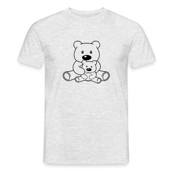 papa maman bébé garçon amour 2 amis couple équipe si - T-shirt homme - gris chiné - Devant - AI Model Male 178 dark (178cm)