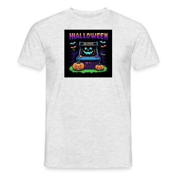 Games Ghost Ghost Halloween Pumpkin Bat - Men's T-Shirt - heather grey - Front - AI Model Male 178 dark (178cm)