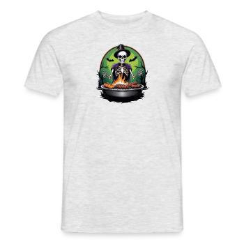 Halloween grillades grillades Master cadeau squelette - T-shirt homme - gris chiné - Devant - AI Model Male 178 dark (178cm)