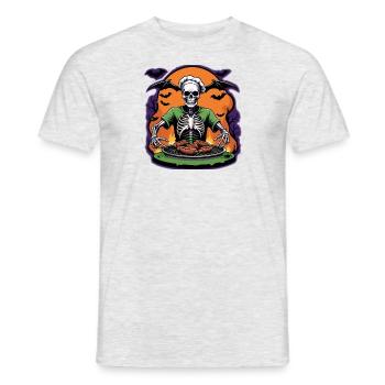 Halloween grillades grillades Master cadeau squelette - T-shirt homme - gris chiné - Devant - AI Model Male 178 dark (178cm)