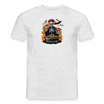 Halloween Grilling Grill Master Gift Skeleton - Men's T-Shirt - heather grey - Front - AI Model Male 178 dark (178cm)