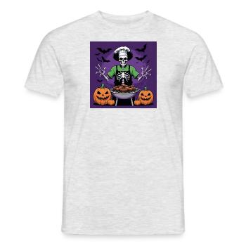 Halloween grillades grillades Master cadeau squelette - T-shirt homme - gris chiné - Devant - AI Model Male 178 dark (178cm)