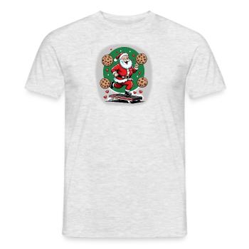 Santa Claus Cookies Funny Gifts Christmas - Men's T-Shirt - heather grey - Front - AI Model Male 178 dark (178cm)
